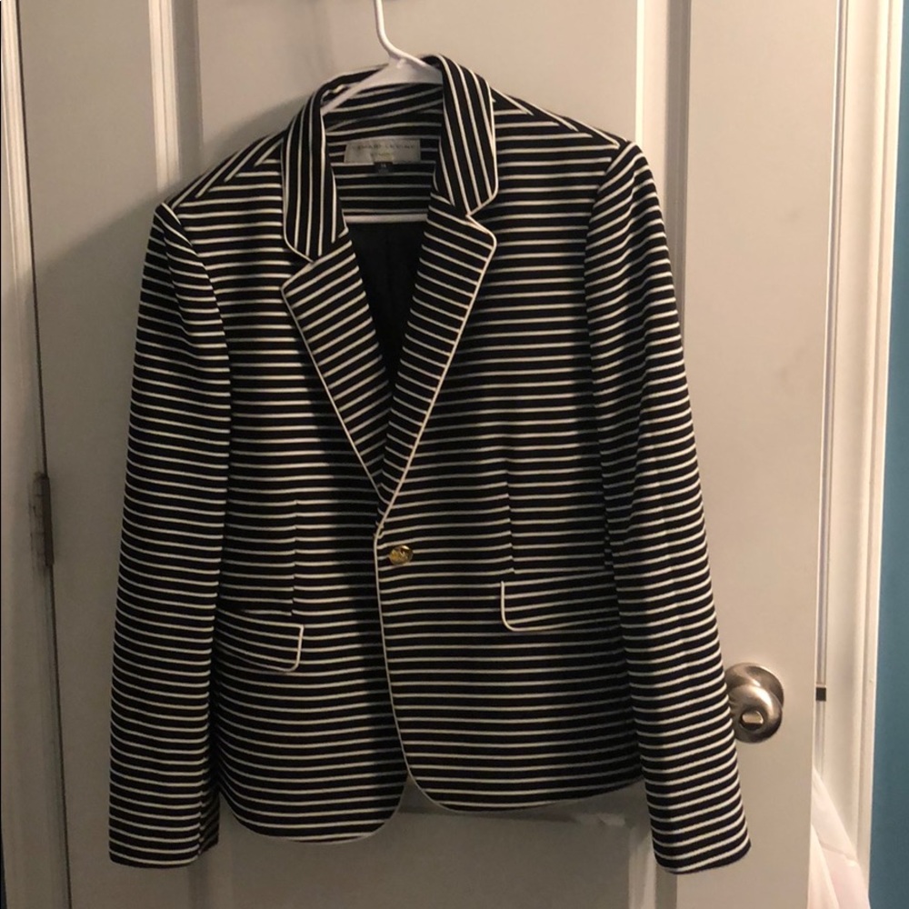 Black and white striped blazer